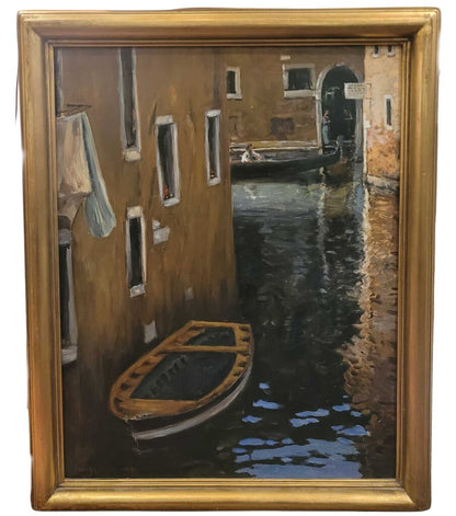 Dean Larson, "Rowboat - Venice". Oil on Canvas, 1990.