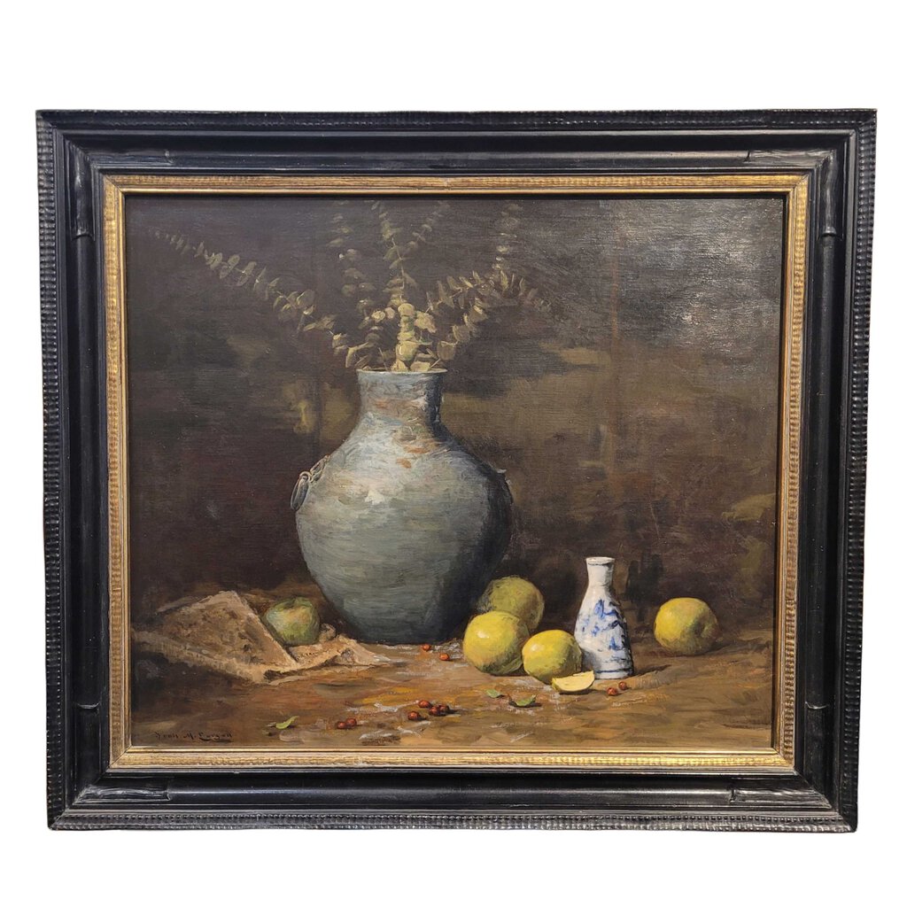 Dean Larson, "Vase, Apples & Sake Pitcher". Oil on Canvas, 1988/92.