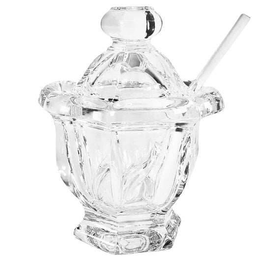 Baccarat "Bretagne" Crystal Mustard Pot w/Spoon