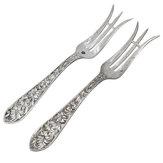 Frank M Whiting & Co. Day Lily Sterling Lemon Fork Set of 2