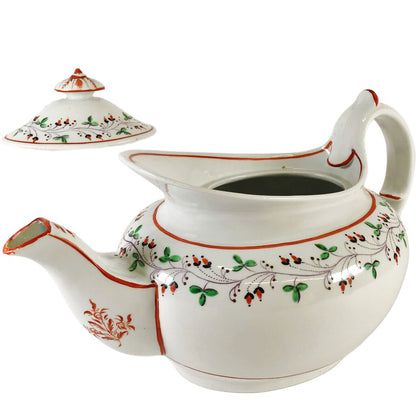 English Sprig Teapot, early 19th c.