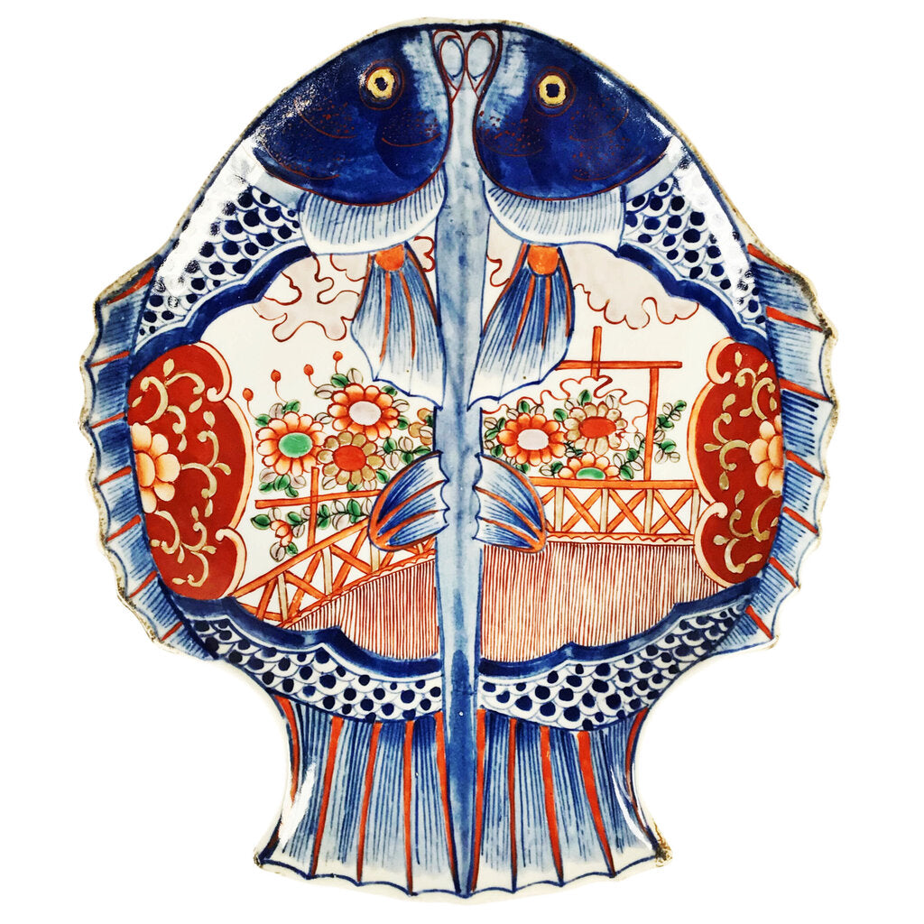 Japanese Imari Porcelain Fish Plate