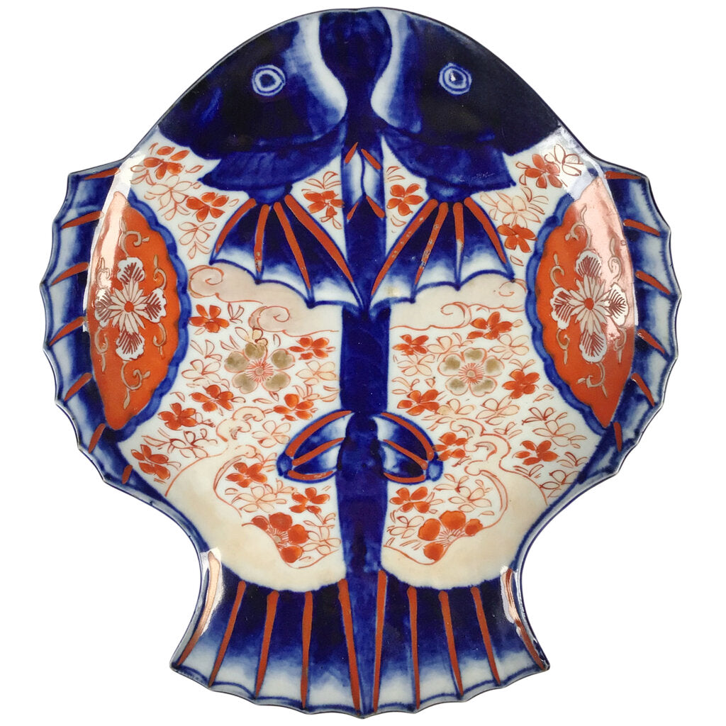 Antique Japanese Imari Porcelain Fish Plate