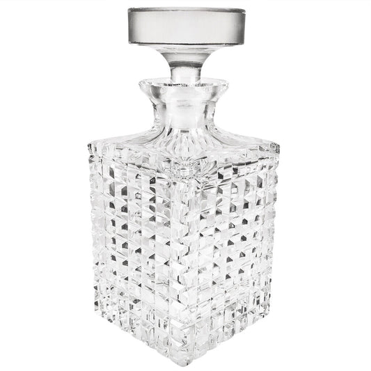 Heavy Square Cut Crystal Decanter