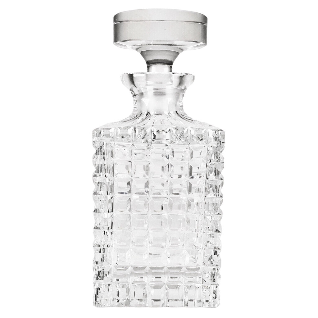 Heavy Square Cut Crystal Decanter