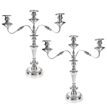 Pair/Hartford Georgian-Style Silverplated Candelabras