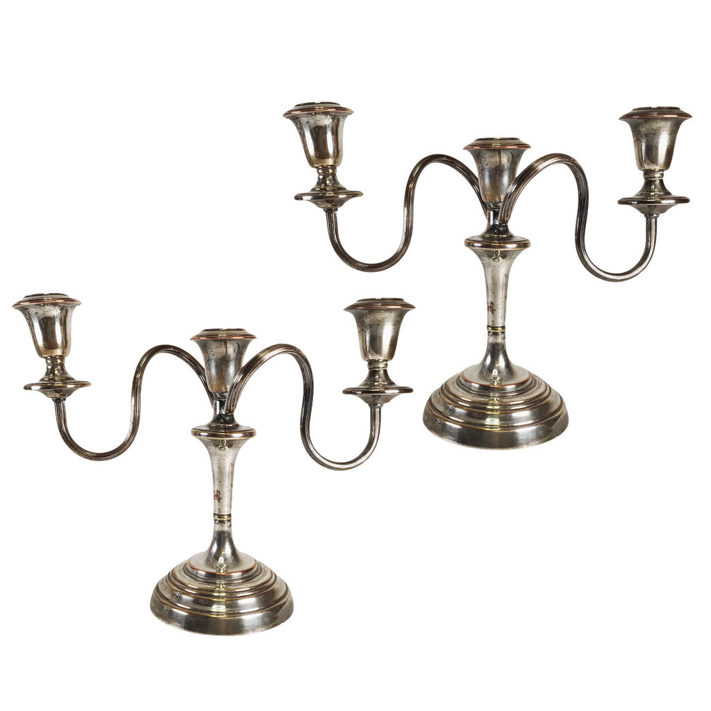 Pair/Industria Argentina Silverplated Candelabras