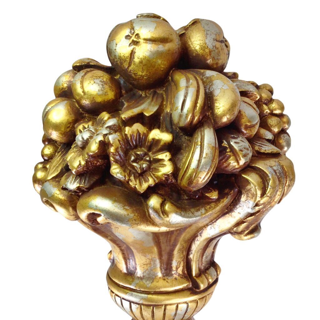 Vintage Faux Gilt Cast Chalk Fruit Topiary