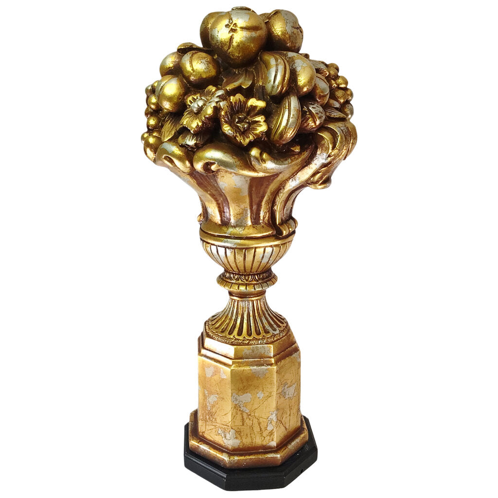 Vintage Faux Gilt Cast Chalk Fruit Topiary