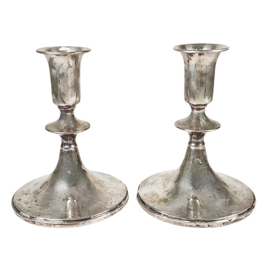 Pair/Baldwin & Miller Sterling Weighted Candlesticks