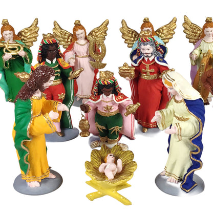 24pc. Florencio Rodenas Polychrome Ceramic Nativity Set, ca. 1970s