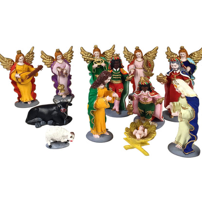 24pc. Florencio Rodenas Polychrome Ceramic Nativity Set, ca. 1970s