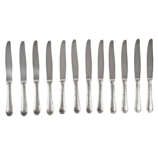 12 Christofle "Rubans" Silverplated Knives