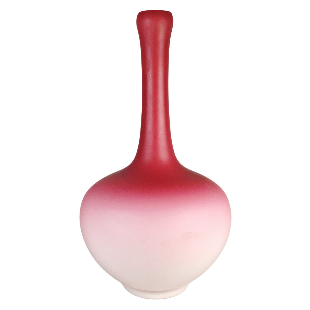 Victorian Red-to-White Satin Glass Vase