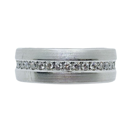 14Kt White Gold Band w/ 0.8 ct Diamonds