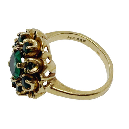 14Kt Yellow Gold Ring w/ Lab Grown Emeralds