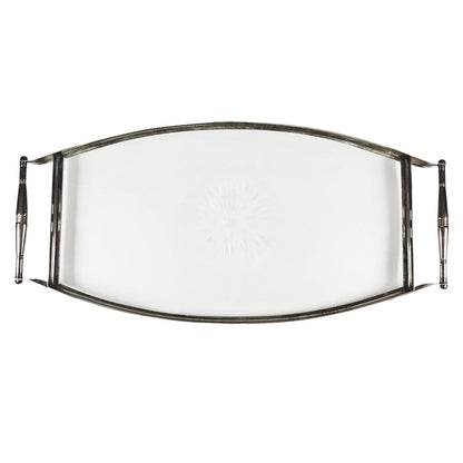 German Art Deco Chrome & Cut Glass Tray