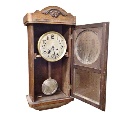 1912 Junghans Wall Clock in Wooden Case