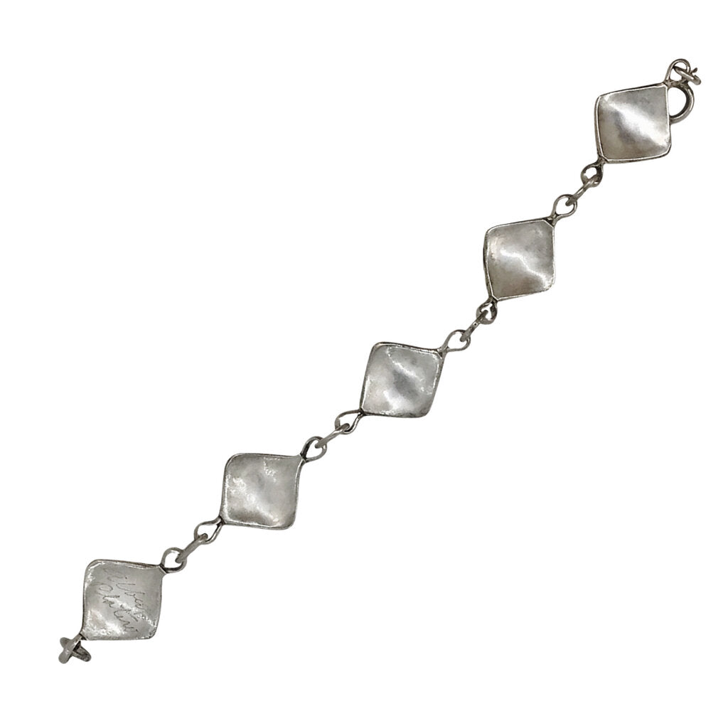 Albert Platero Navajo Turquoise & Silver Chain Bracelet