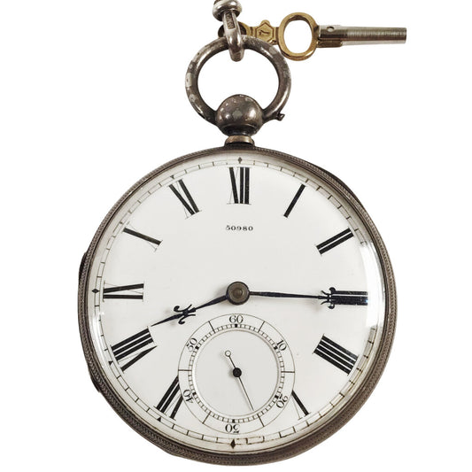 A. Samuel Key-Wound Pocket Watch in Sterling Case, ca. 1865