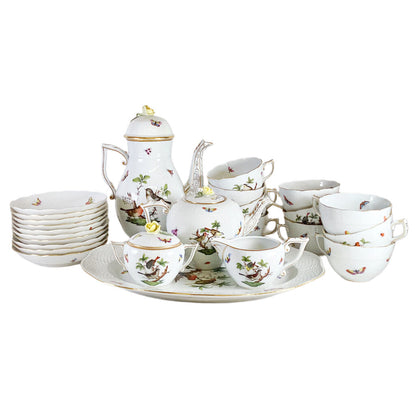 25pc. Herend "Rothschild Bird" Tea & Coffee Service for 10