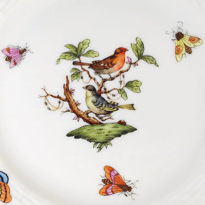 Pair/Herend "Rothschild Bird" Bread & Butter Plates