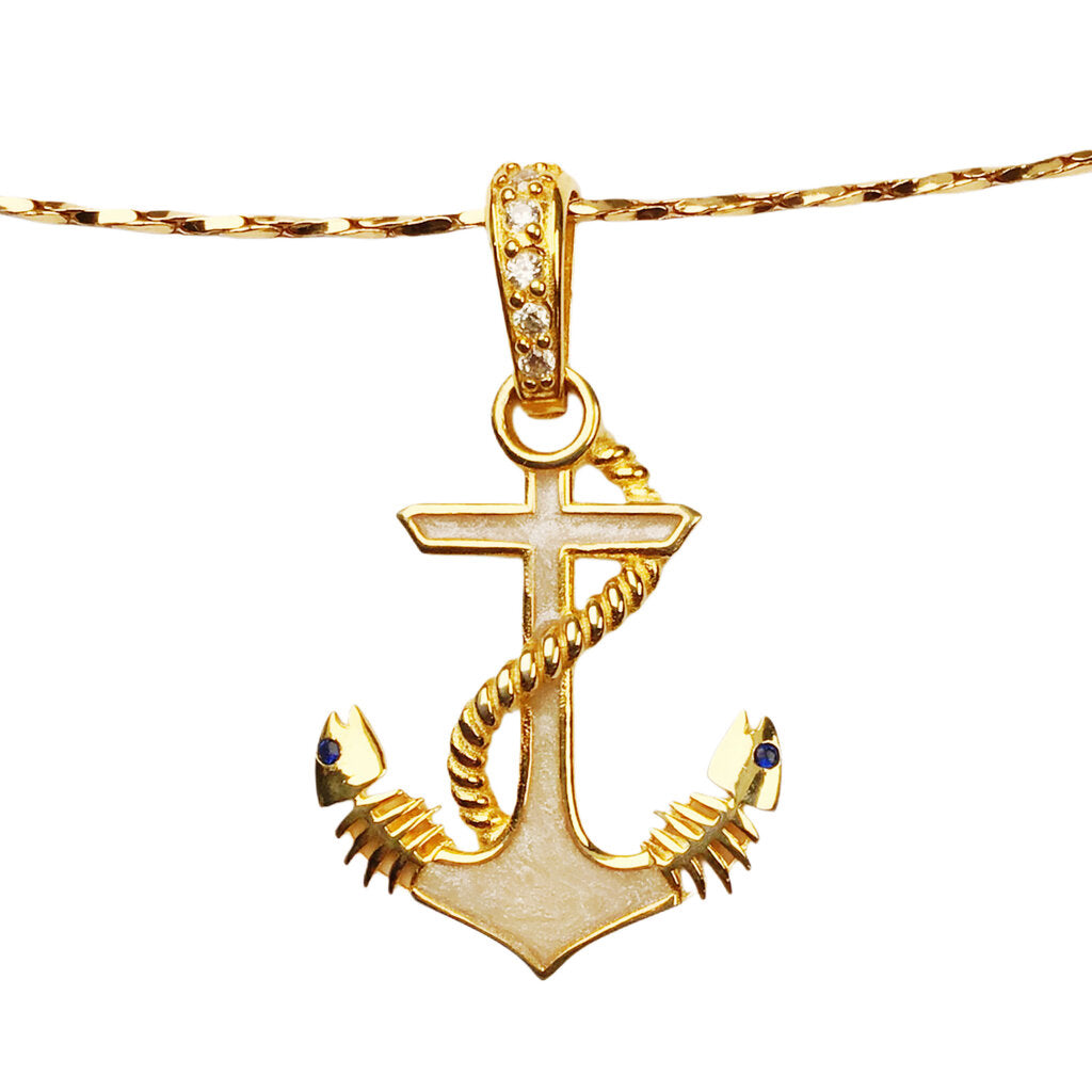 Soru Sterling Vermeil Anchor Pendant & Chain