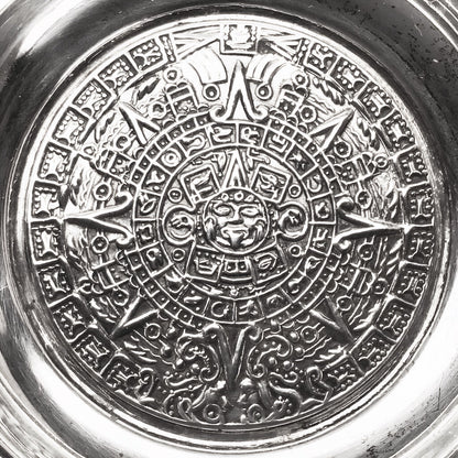 Vintage Mexican Mayan Revival Sterling Silver Ashtray