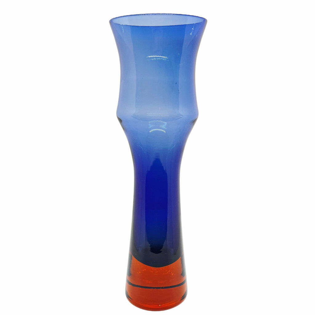 1960s Blue & Red Vase by Bo Borgstrom for Aseda, Sweden