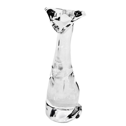 Baccarat France Abstract Crystal Cat Figurine