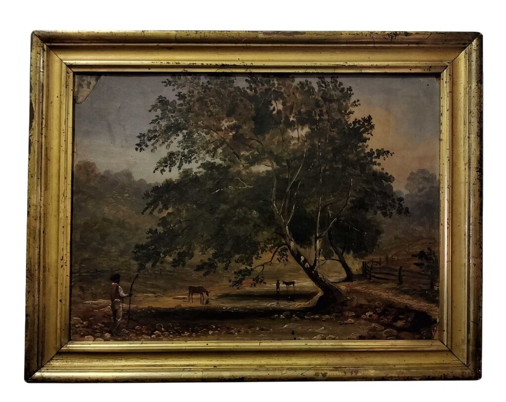 19c. Landscape w/African American Shepherd