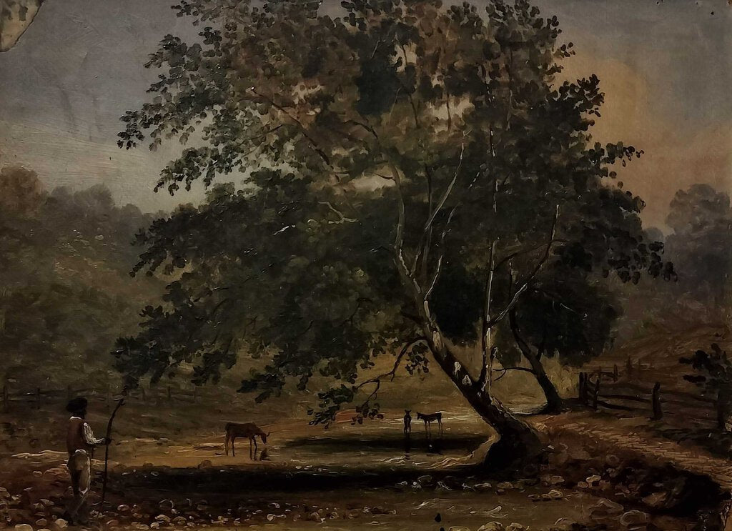 19c. Landscape w/African American Shepherd