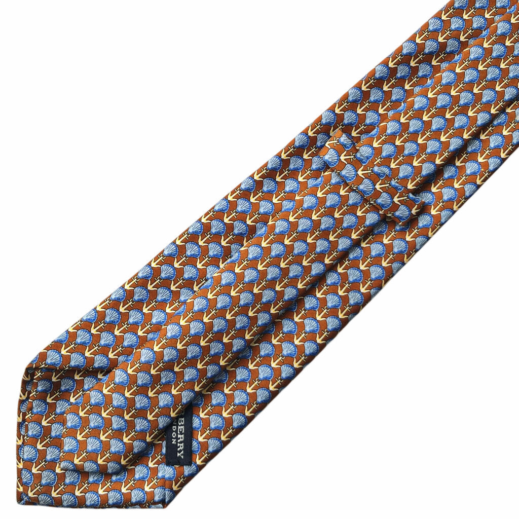 Burberry Shell & Anchor Brown Silk Tie