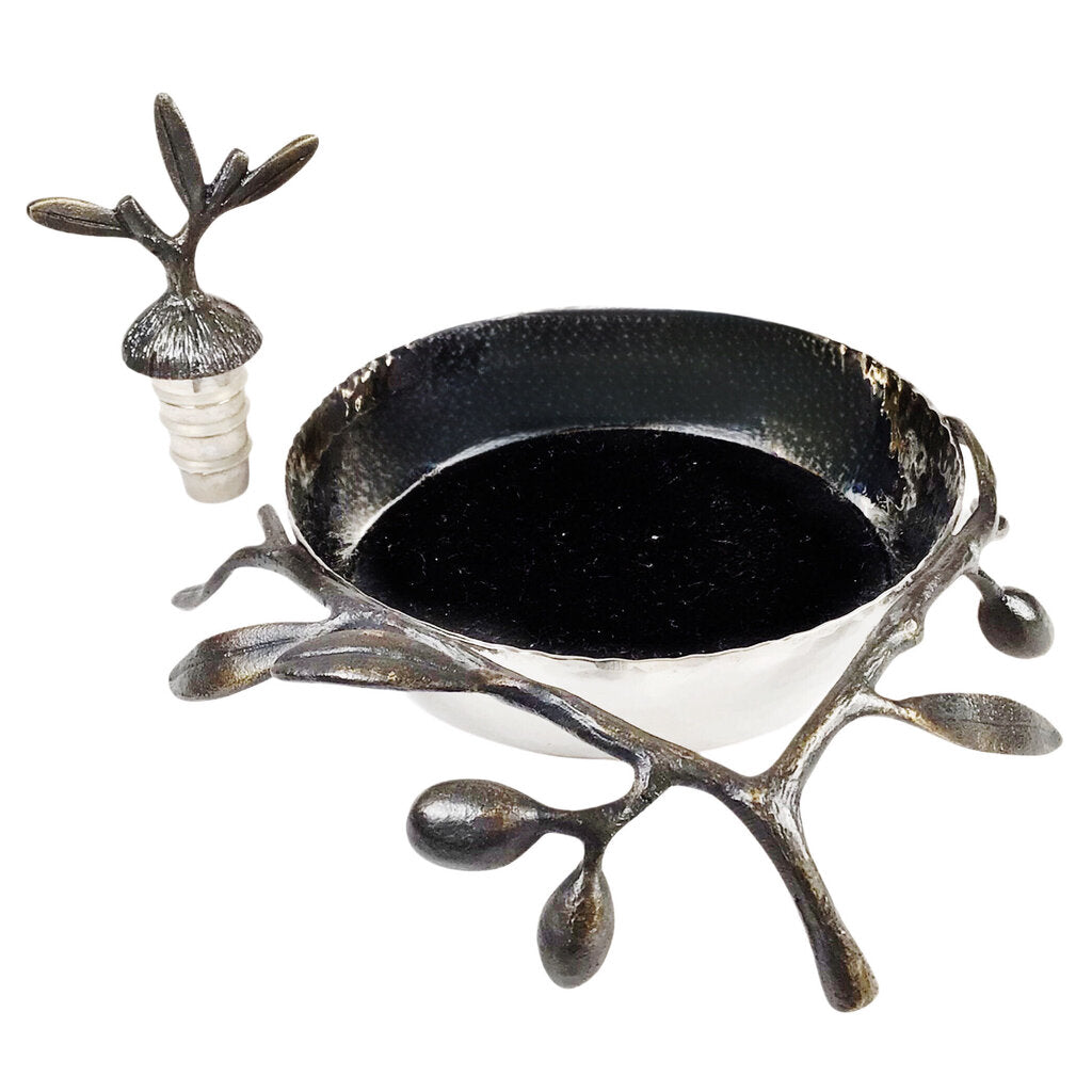 Michael Aram Olive Branch Wine Coaster & Stopper