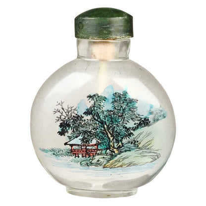 Peking Glass Snuff Bottle with Peonies, Early 20th C.