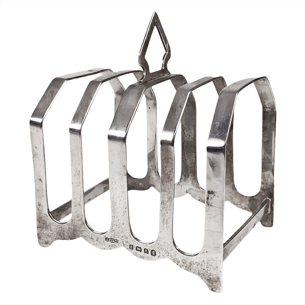 Joseph Gloster Sterling Art Deco Toast Rack, 1934