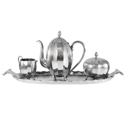 4pc. Central European Art Deco Silverplate Coffee Set