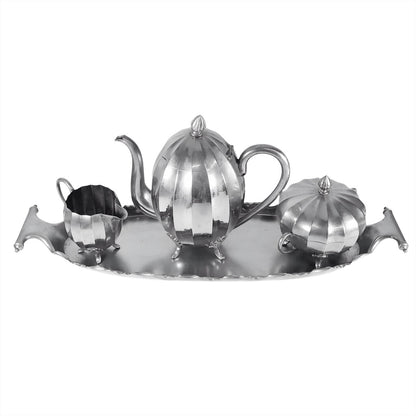 4pc. Central European Art Deco Silverplate Coffee Set