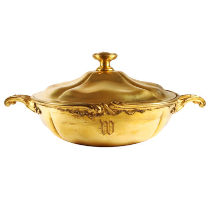 Christofle Medusa Head Gilt Vegetable Dish