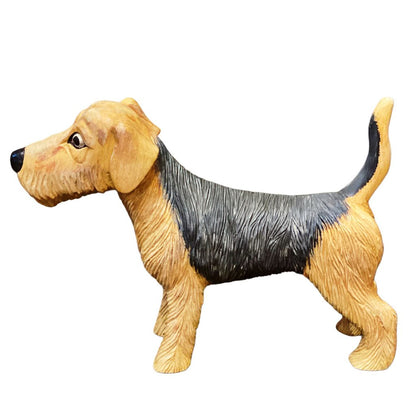 Carved and Painted Wooden Dog Statue