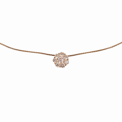 Diamond Eight Stone "Flower" Pendant in 18Kt Gold w. 18Kt Gold