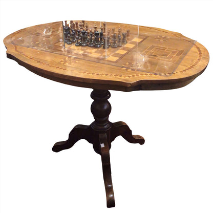 Antique European Parquetry Game Table