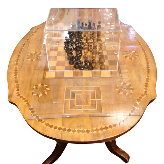 Antique European Parquetry Game Table