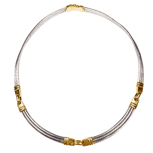 Charriol Style 18Kt & Silver Articulated Necklace