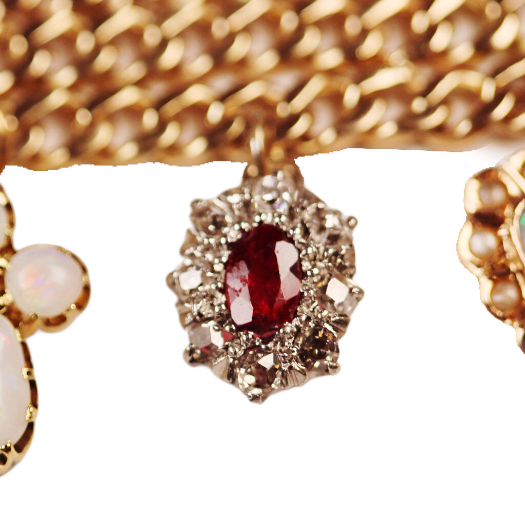 Antique Gemstone Charm Bracelet in 14Kt Gold