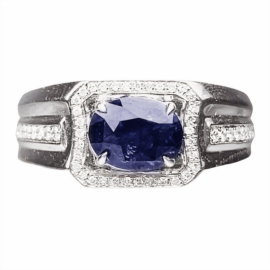 Sapphire & Diamond Ring in 18Kt White Gold