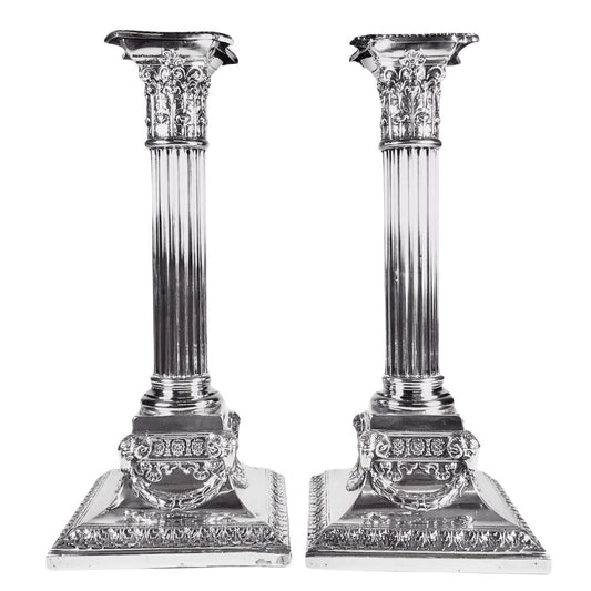 Pair/Mauser Sterling Weighted Candlesticks, ca. 1895