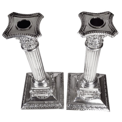 Pair/Mauser Sterling Weighted Candlesticks, ca. 1895