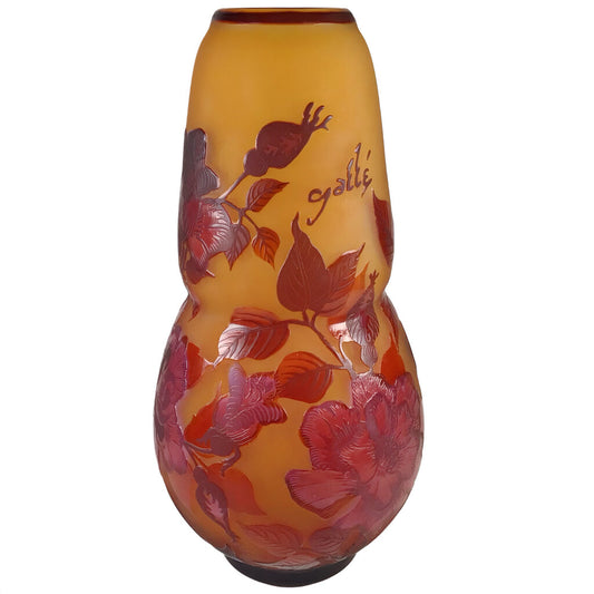 Galle-Style Cameo Glass Vase