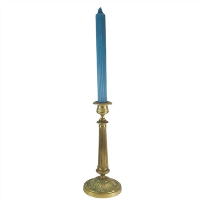 Antique Brass Empire-Style Fluted Candlestick